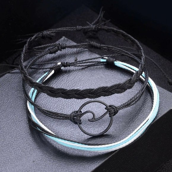 NEW 3pcs Adjustable Friendship Strand Bracelet Set - Picture 6 of 6